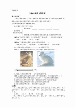 高中生物与环境复习学案教案