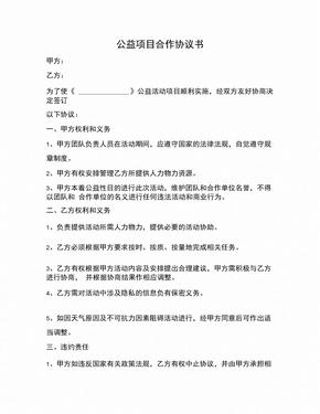 公益项目合作协议书