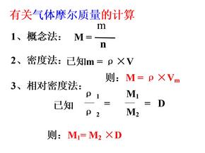 有关气体摩尔质量的计算