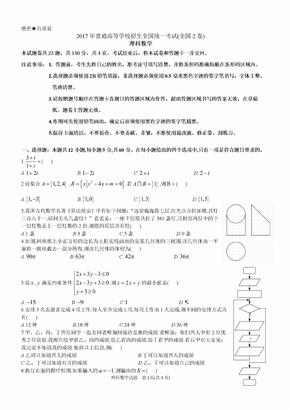 2017年全国二卷理科数学高考试题