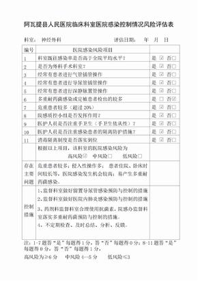 医院感染控制风险评估