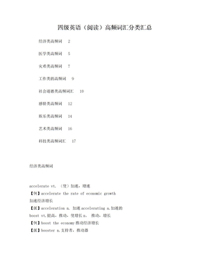 英语四级高频词汇分类汇总