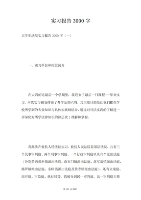 实习报告3000字