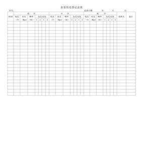 物业水泵房巡查记录表