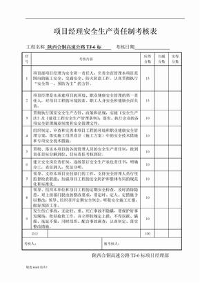 目标责任制考核表