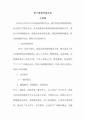 骨干教师申报总结