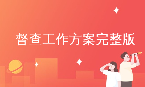 督查工作方案完整版