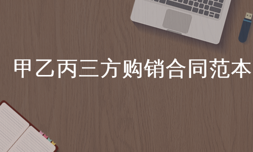 甲乙丙三方购销合同范本