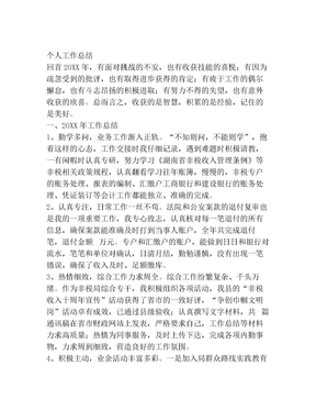 非税收入工作总结