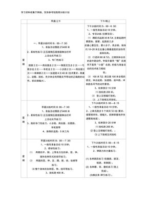 短跑周训练计划表格版