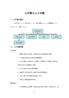 电子商务运营方案