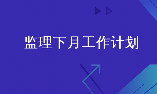 监理下月工作计划