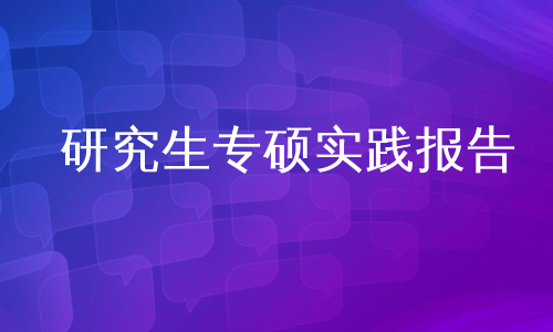 研究生专硕实践报告