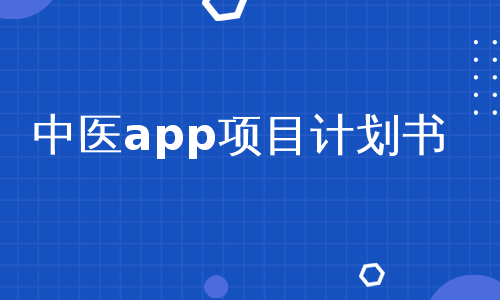 中医app项目计划书