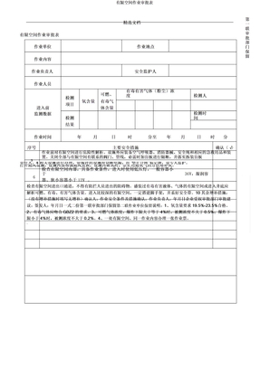 有限空间作业审批表