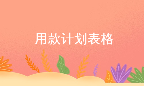 用款计划表格