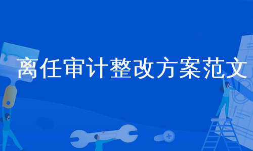 离任审计整改方案范文