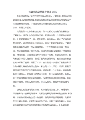 社会实践总结报告范文
