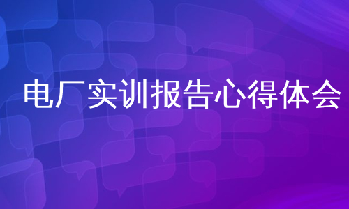 电厂实训报告心得体会