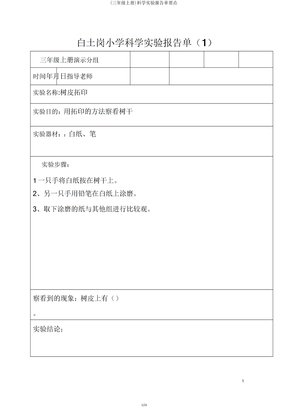 科学实验报告单要点