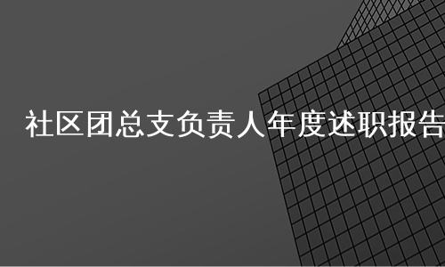 社区团总支负责人年度述职报告
