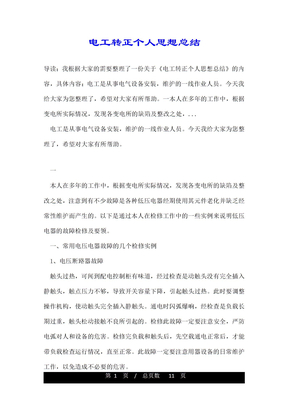 电工转正个人思想总结