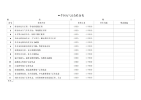 电工日常电气安全检查表 -