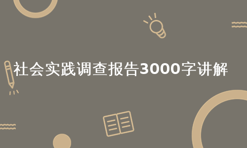 社会实践调查报告3000字讲解