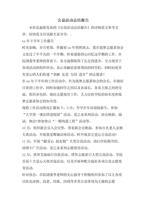 公益活动总结报告