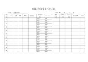 学校留守儿童统计表