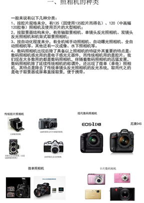 照相机的种类和使用方法