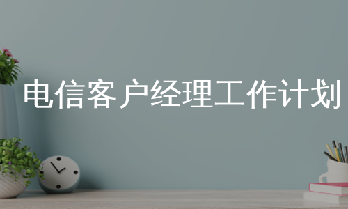 电信客户经理工作计划