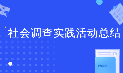 社会调查实践活动总结