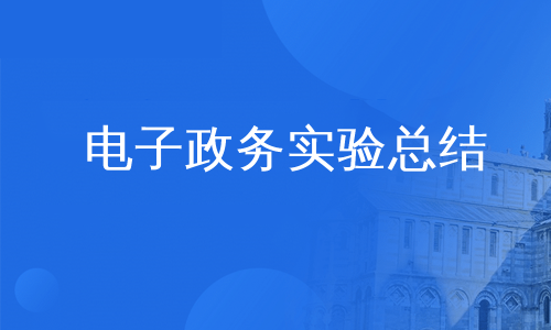 电子政务实验总结