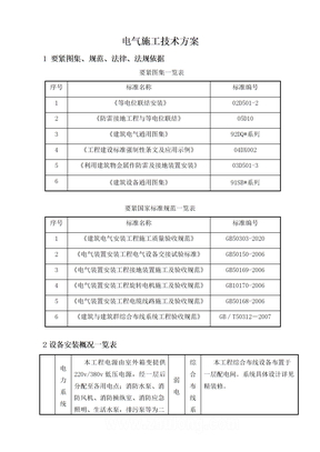 电气施工技术方案