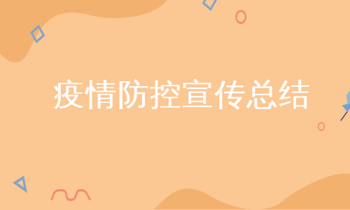 疫情防控宣传总结