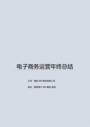 电子商务运营总结