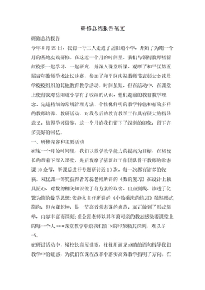 研修总结报告范文