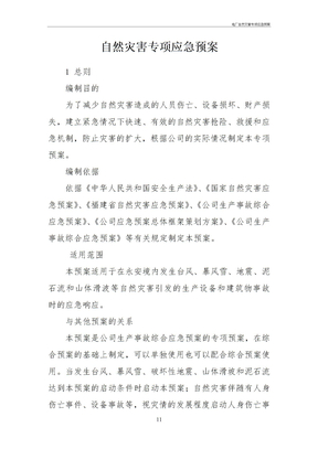 电厂自然灾害专项应急预案预案