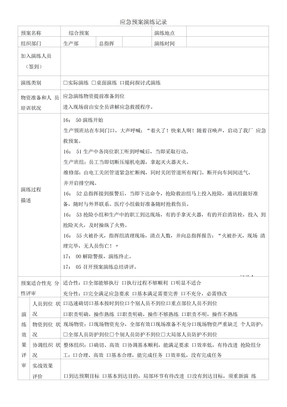 应急预案演练记录模板