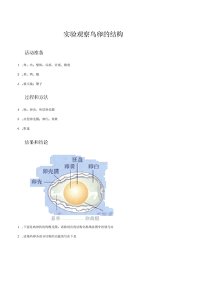 生物新人教版8下探究活动报告册答案