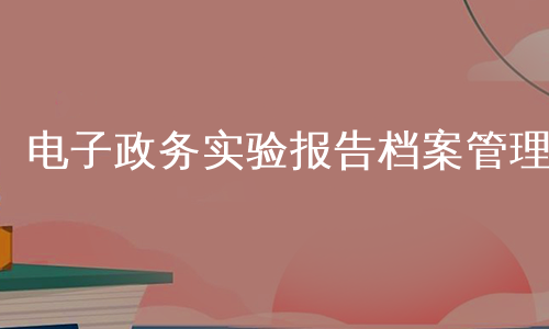 电子政务实验报告档案管理