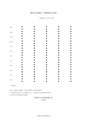 电梯维保计划表