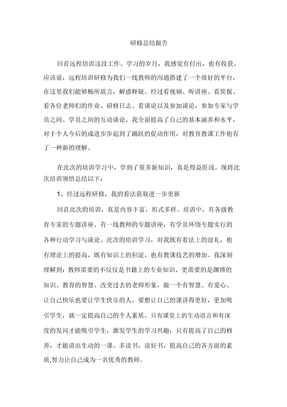 研修总结报告