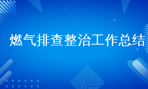 燃气排查整治工作总结