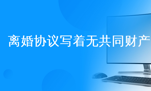 离婚协议写着无共同财产