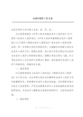 未成年保护工作方案