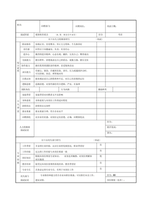 面试评价表模板