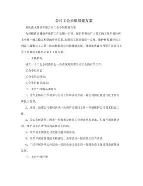 公司工会小组组建方案