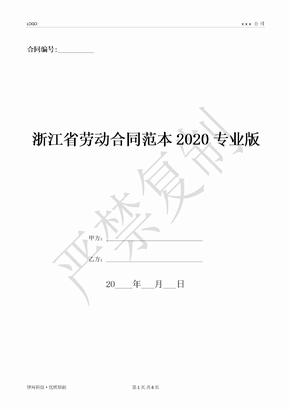 浙江省劳动合同范本2020专业版-(优质文档)